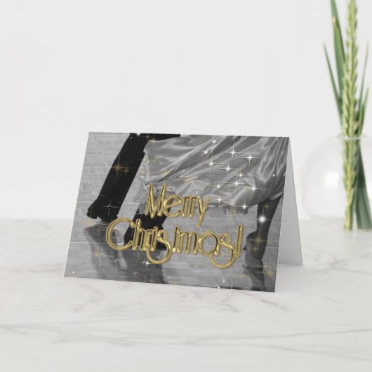 Frohe Weihnachtstänzer PERSONALISIERT Feiertagskarte (Vorderseite)