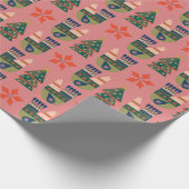 Frohe Weihnachtstauben und Baummuster Geschenkpapier (Ecke)
