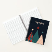 Frohe Weihnachtstext abstrakte Weihnachtsbäume Notizblock (Innenseite)