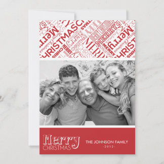 Frohe Weihnachtstext Design 12x18 Flat Card Feiertagskarte
