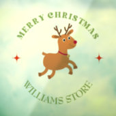 Frohe Weihnachtstext Rentiere weiß Fensteraufkleber (Blatt 3)