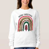 Frohe Weihnachtstierdrucke Regenbogen Sweatshirt (Vorderseite)