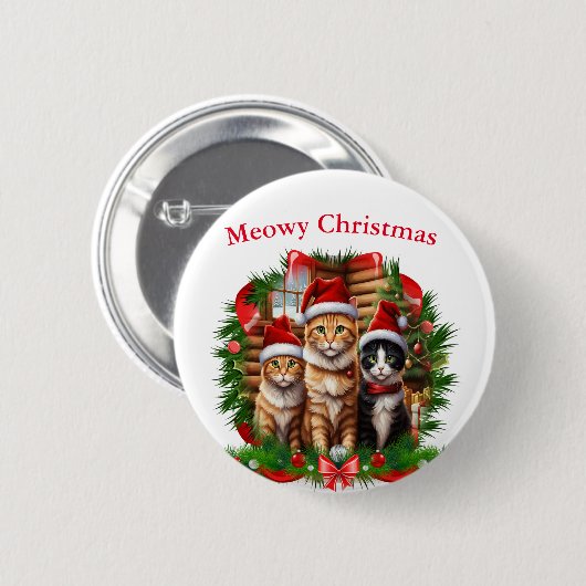 Frohe Weihnachtstiere Button (Vorne & Hinten)