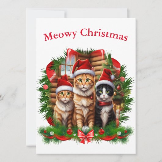 Frohe Weihnachtstiere Feiertagskarte (Vorderseite)