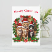 Frohe Weihnachtstiere Feiertagskarte (Stehend Vorderseite)