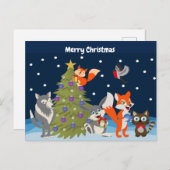 Frohe Weihnachtstiere Feiertagspostkarte (Vorne/Hinten)