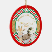 Frohe Weihnachtstiere Gesicht Masken 2020 Custom Keramik Ornament (Rechts)