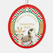 Frohe Weihnachtstiere Gesicht Masken 2020 Custom Keramik Ornament (Links)