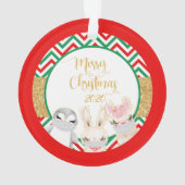 Frohe Weihnachtstiere Gesicht Masken 2020 Lamas Ornament (Rückseite)