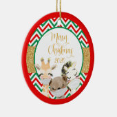 Frohe Weihnachtstiermasken 2020 Keramik Ornament (Rechts)