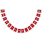 Frohe Weihnachtstochter Rot und Weiß Foto Wimpelkette