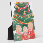 Frohe Weihnachtstriplets Fotoplatte (Seite)