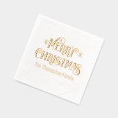 Frohe Weihnachtstypografie #11 Familienname Servietten Mit Folie (Links)