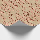 Frohe Weihnachtstypografie auf Papppapier Geschenkpapier (Ecke)