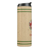 Frohe Weihnachtstypografie Blumenkranz mit Hirsch Thermosbecher (Nach links gedreht)