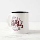 Frohe Weihnachtstypografie Coffee Tasse (Vorderseite Links)