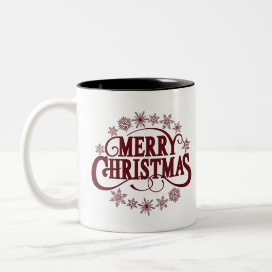 Frohe Weihnachtstypografie Coffee Tasse (Links)
