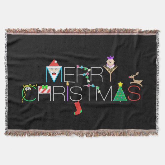 Frohe Weihnachtstypografie Decke (Vorderseite)