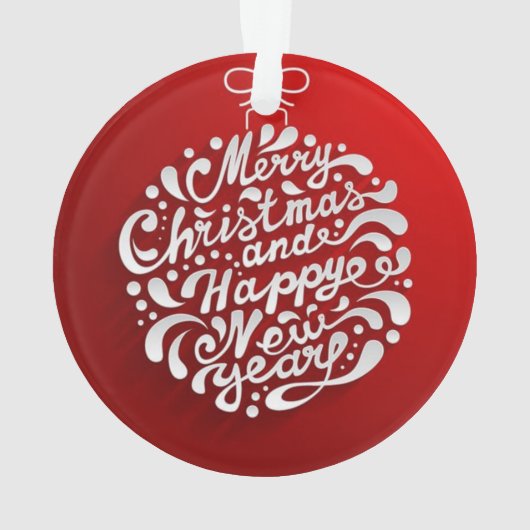 Frohe Weihnachtstypografie Design Ornament (Rückseite)