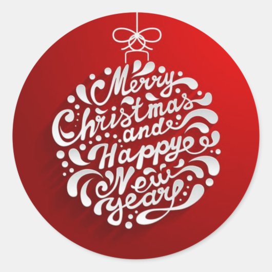 Frohe Weihnachtstypografie Design Round Sticker (Vorderseite)
