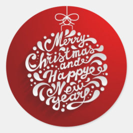 Frohe Weihnachtstypografie Design Round Sticker