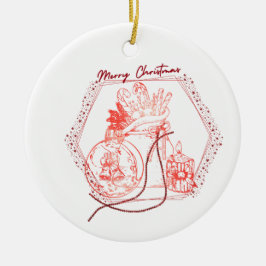 Frohe Weihnachtstypografie einzigartig Keramik Ornament