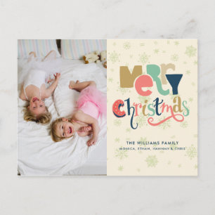 Frohe Weihnachtstypografie Feiertagspostkarte