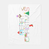 Frohe Weihnachtstypografie Fleecedecke (Vorderseite)