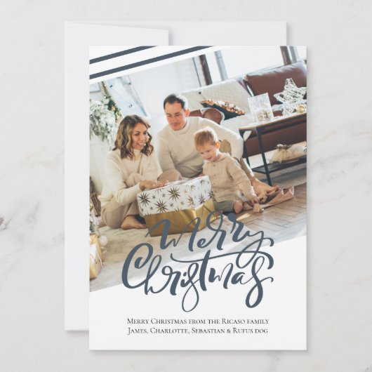 Frohe Weihnachtstypografie-Foto Feiertagskarte (Vorderseite)