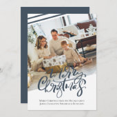 Frohe Weihnachtstypografie-Foto Feiertagskarte (Vorne/Hinten)