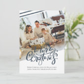 Frohe Weihnachtstypografie-Foto Feiertagskarte (Stehend Vorderseite)