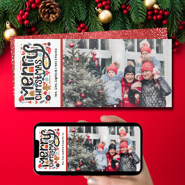 Frohe Weihnachtstypografie-Foto Feiertagskarte