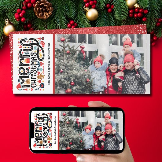 Frohe Weihnachtstypografie-Foto Feiertagskarte