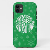 Frohe Weihnachtstypografie freudige Grüße Case-Mate iPhone Hülle (Rückseite)