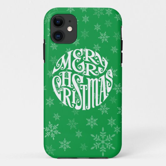 Frohe Weihnachtstypografie freudige Grüße Case-Mate iPhone Hülle (Rückseite)