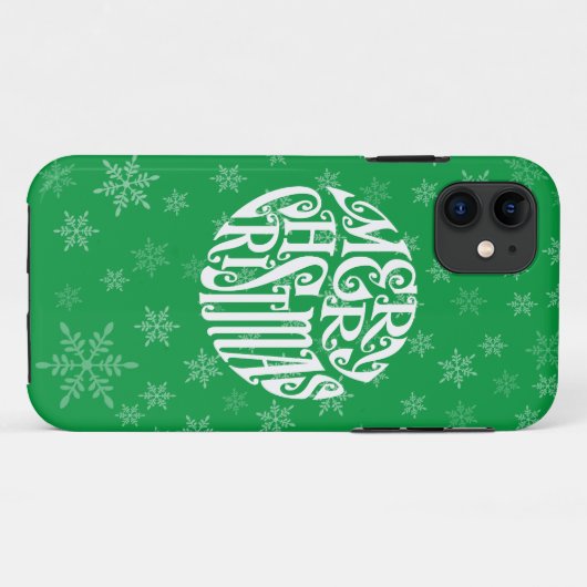 Frohe Weihnachtstypografie freudige Grüße Case-Mate iPhone Hülle (Rückseite (Horizontal))