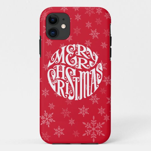Frohe Weihnachtstypografie freudige Grüße Case-Mate iPhone Hülle (Rückseite)