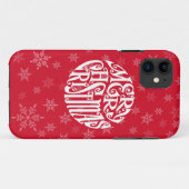 Frohe Weihnachtstypografie freudige Grüße Case-Mate iPhone Hülle (Rückseite (Horizontal))