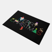 Frohe Weihnachtstypografie Fußmatte (Schrägansicht)