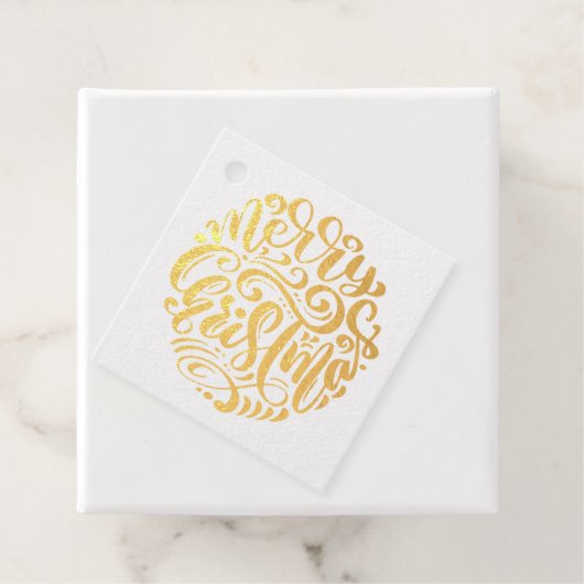 Frohe Weihnachtstypografie Geschenkanhänger (Mit Box)