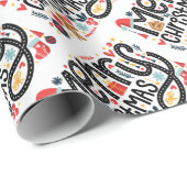 Frohe Weihnachtstypografie Geschenkpapier (Rolleneckpunkt)