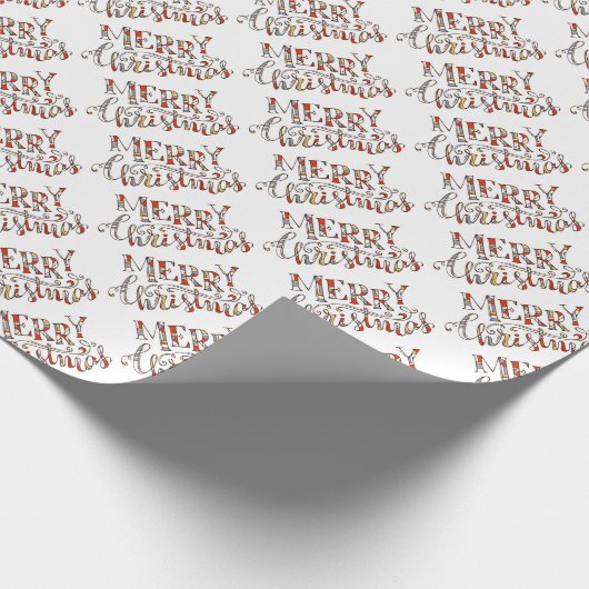 Frohe Weihnachtstypografie Geschenkpapier (Ecke)