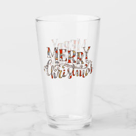 Frohe Weihnachtstypografie Glas