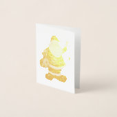 Frohe Weihnachtstypografie Gold Foil Santa Claus Folienkarte (Vorderseite)
