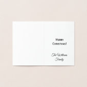 Frohe Weihnachtstypografie Gold Foil Santa Claus Folienkarte (Innenseite)