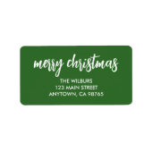 Frohe Weihnachtstypografie Grüne Rücksendeadresse Adressaufkleber (Vorne)