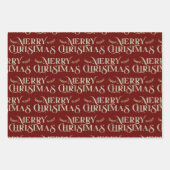 Frohe Weihnachtstypografie Imitate Glitzer Textur Geschenkpapier Set (Vorderseite 3)
