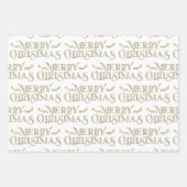 Frohe Weihnachtstypografie Imitate Glitzer Textur Geschenkpapier Set (Vorderseite 2)
