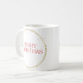 Frohe Weihnachtstypografie Kaffeemaschine Tasse (Vorderseite Links)