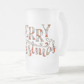 Frohe Weihnachtstypografie Mattglas Bierglas (VorderseiteRechts)